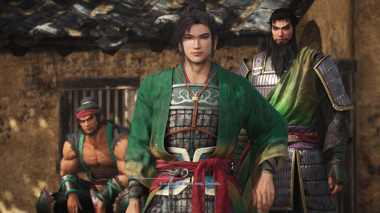 Screenshot of Dynasty Warriors: Origins (2025) showing a trio of supporting characters.