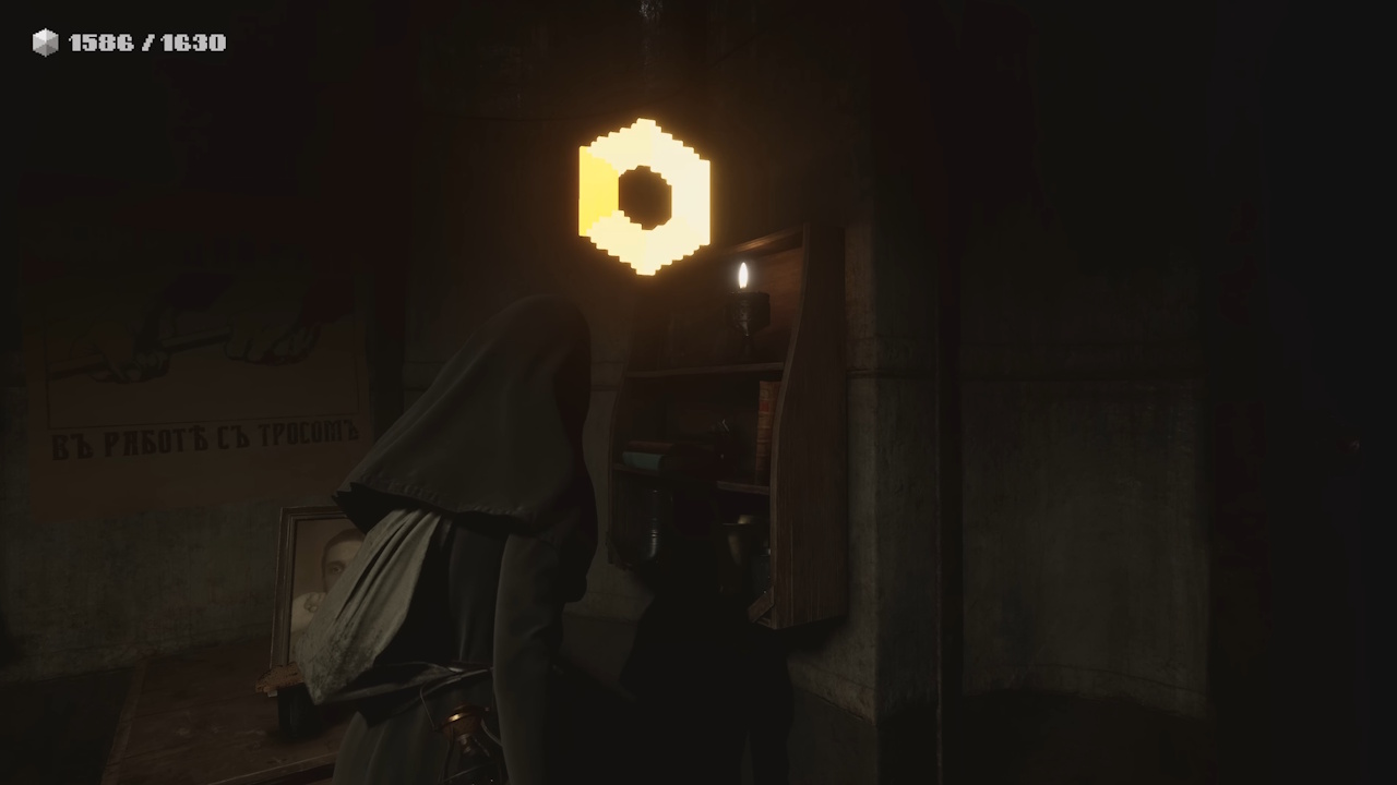 Screenshot of Indika (2024) showing Indika recieving points.