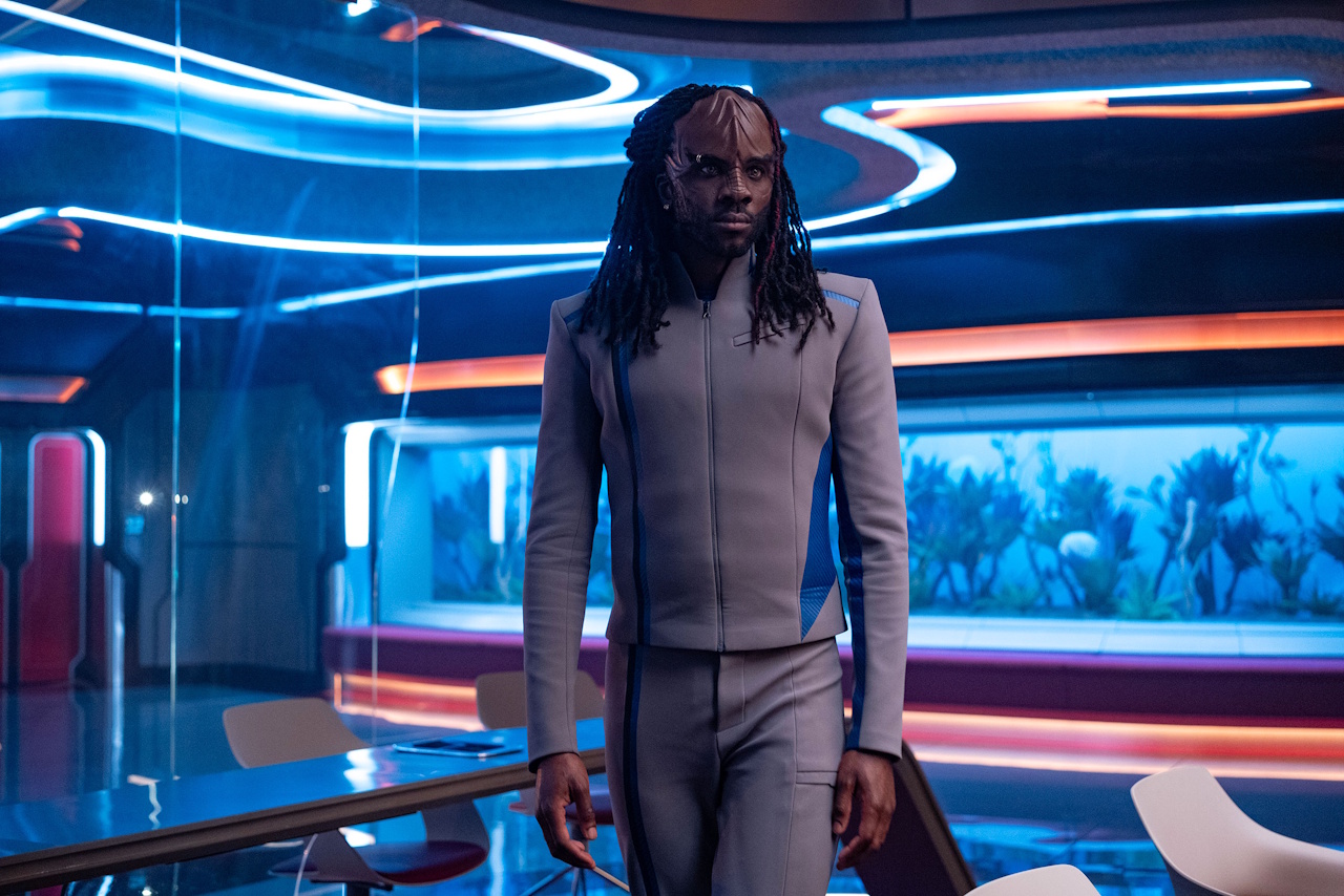 Promo photo for Star Trek: Starfleet Academy showing a Klingon cadet.