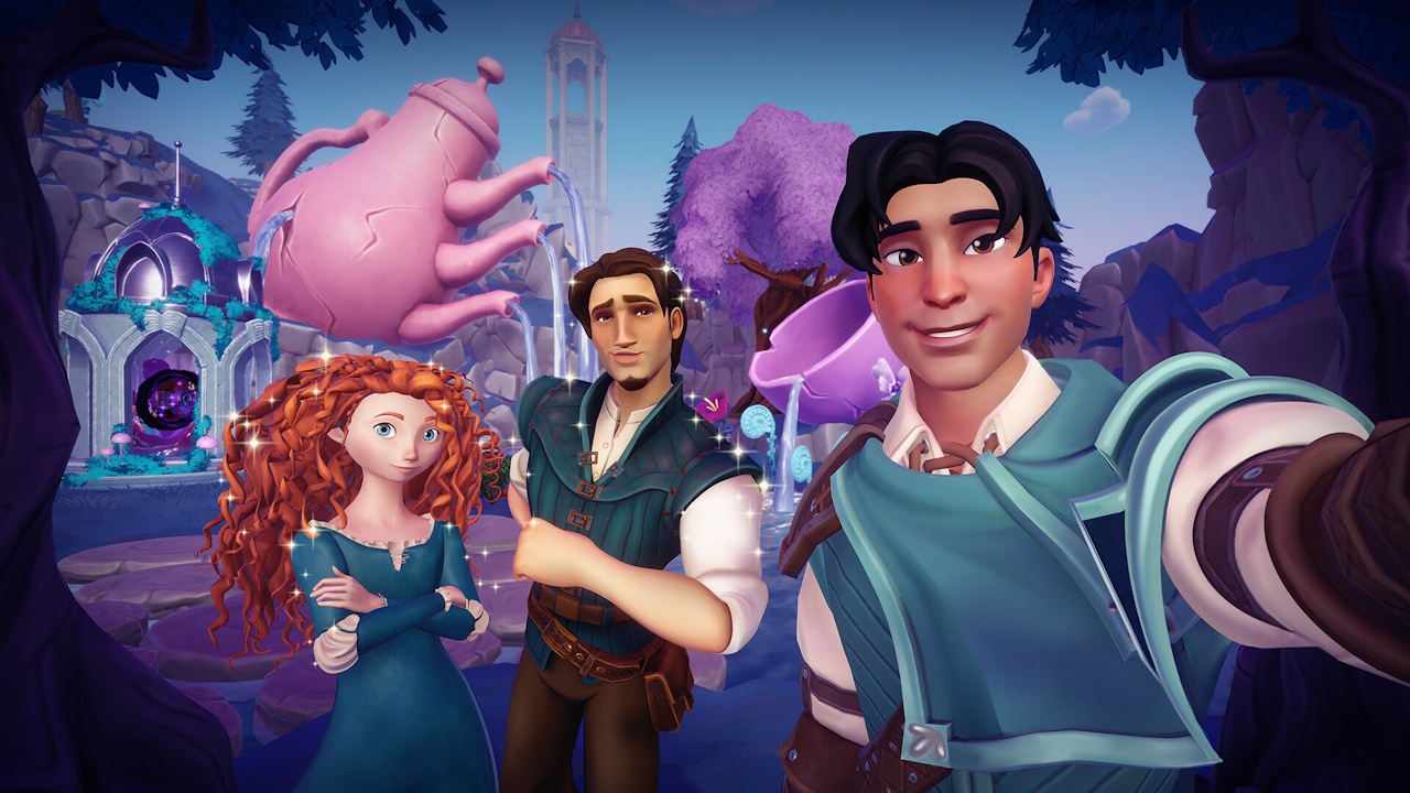 Promo screenshot of Disney Dreamlight Valley (2022) showing a selfie.