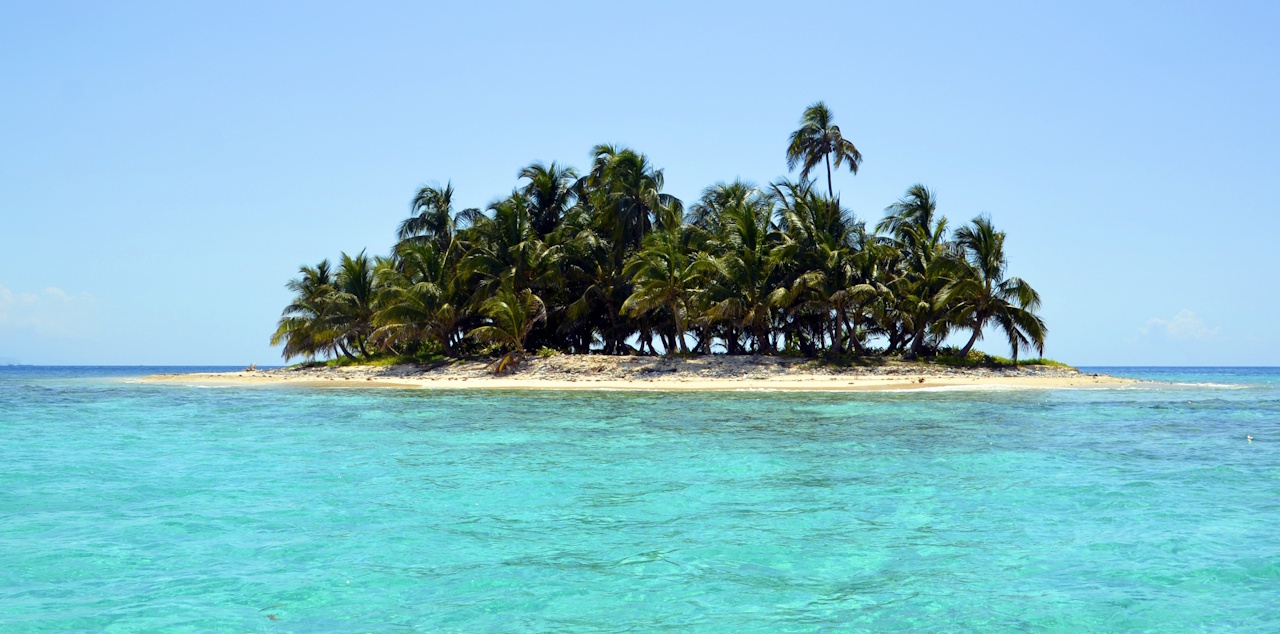 Stock photo of a typical desert island.