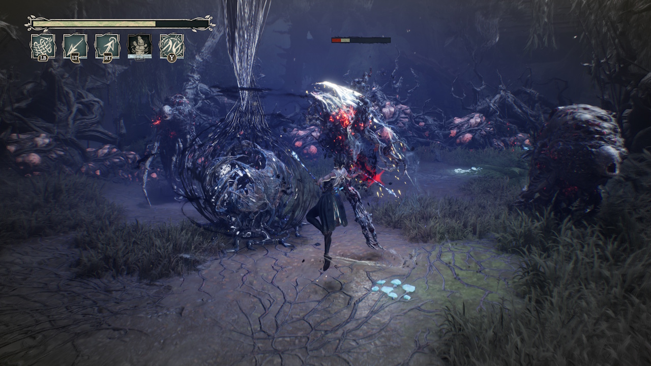 Screenshot from South of Midnight (2025) showing a combat encounter.