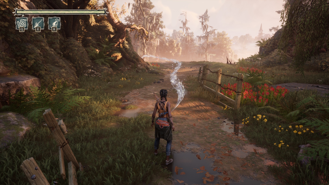 Screenshot from South of Midnight (2025) showing Hazel using a waypoint.