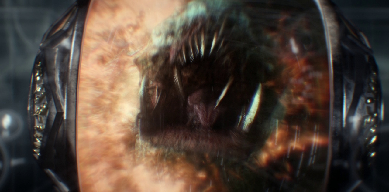 Still frame from Star Trek: Strange New Worlds 3x05 "Through the Lens of Time" showing Spock's vision of the Vezda alien.