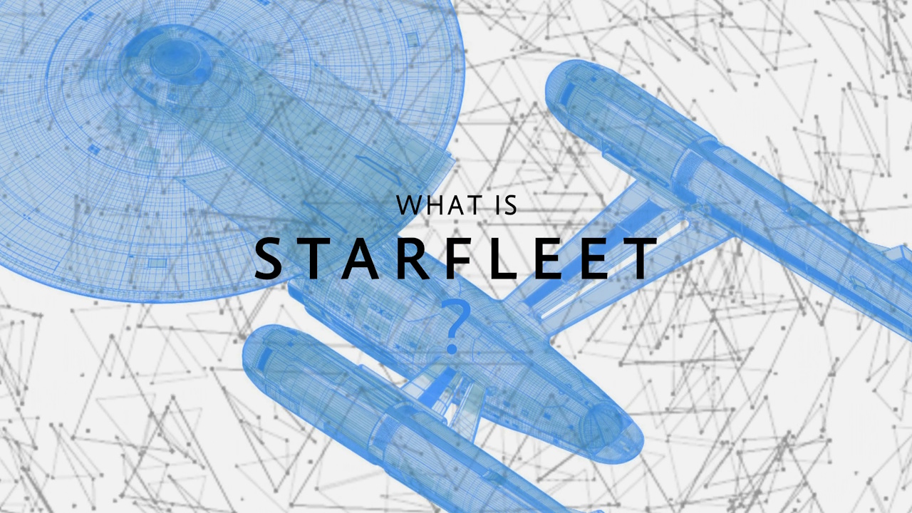 Still frame from Star Trek: Strange New Worlds S03E07 "What Is Starfleet?" showing the documentary title card.