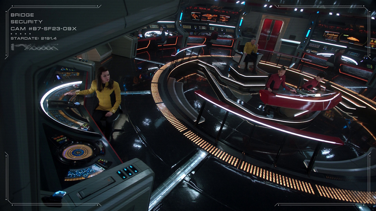 Still frame from Star Trek: Strange New Worlds S03E07 "What Is Starfleet?" showing the bridge of the Enterprise.