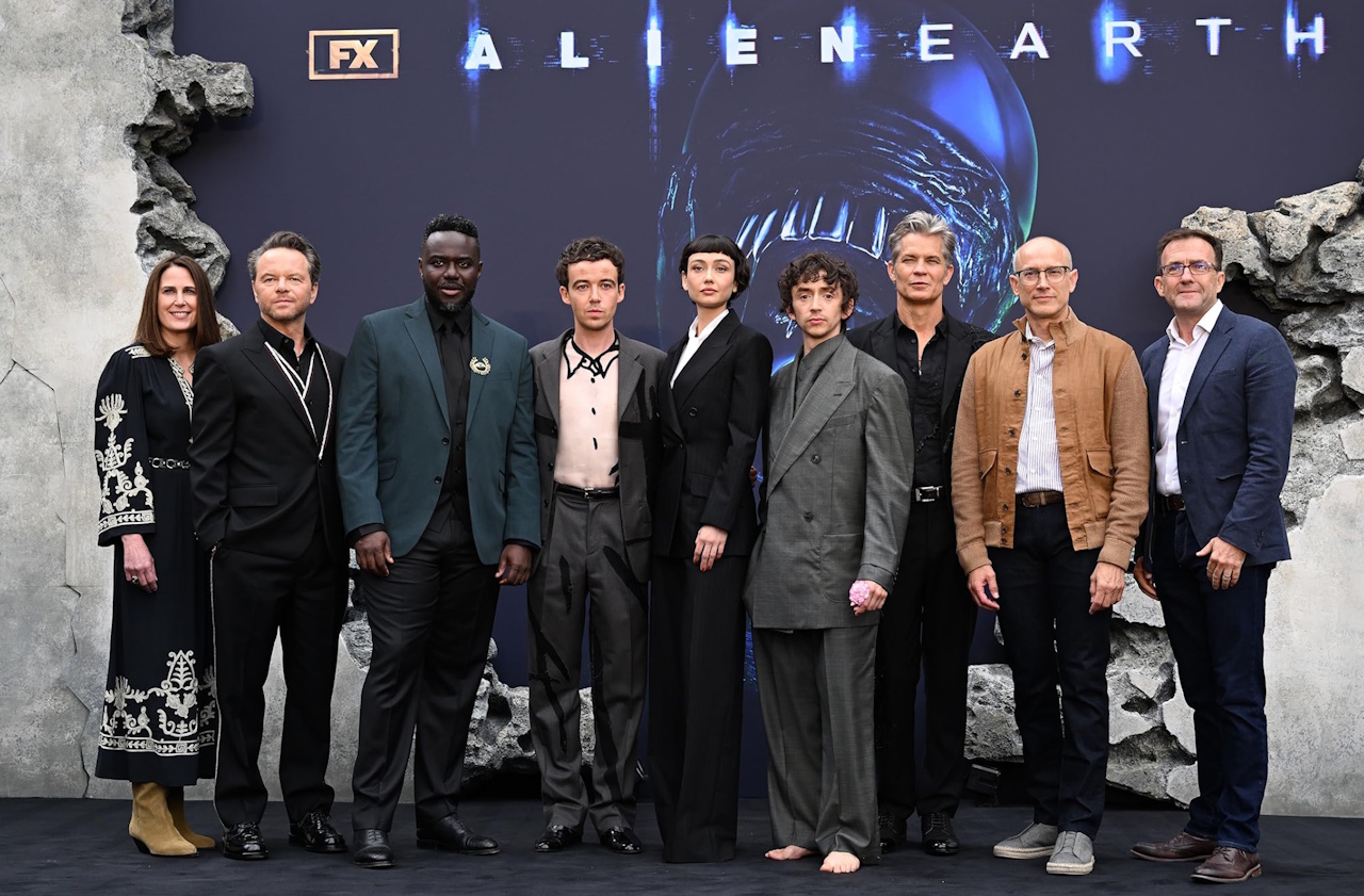 Photo of the Alien: Earth cast at the show's premiere.