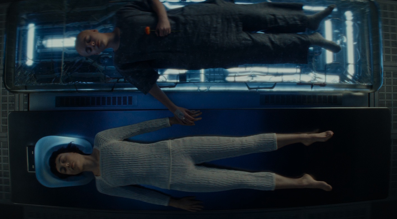 Still frame from Alien: Earth (2025) showing Wendy's creation.