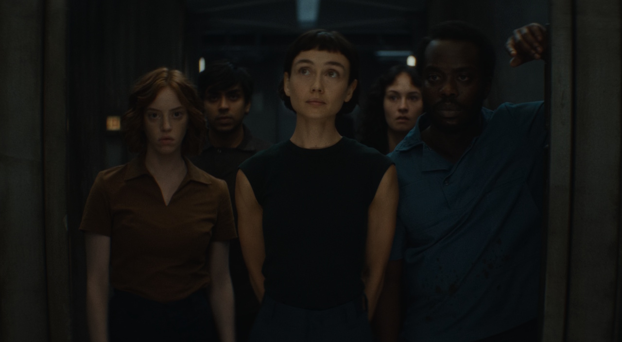 Still frame from Alien: Earth (2025) showing the hybrid kids at the end of the series.