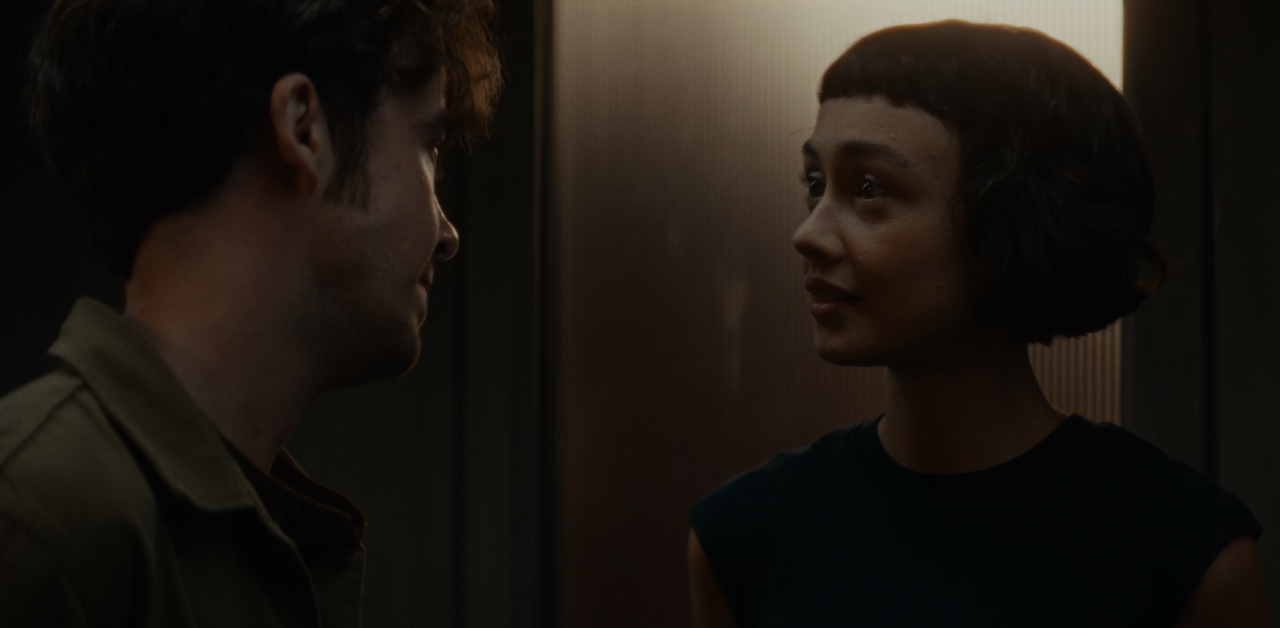 Still frame from Alien: Earth (2025) showing Joe and Marcy Hermit.