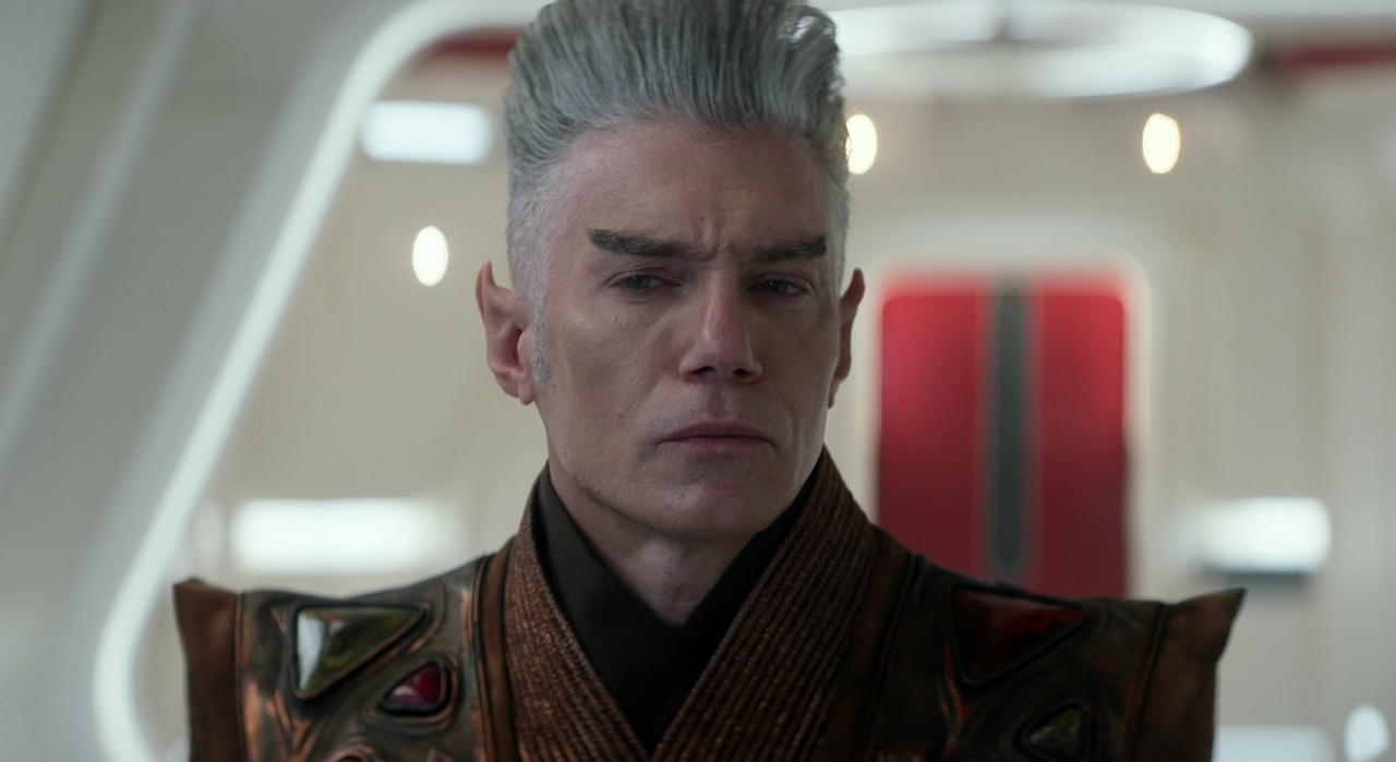 Still frame from Star Trek: Strange New Worlds, 3x08, Four-and-a-Half Vulcans showing Vulcan Pike.