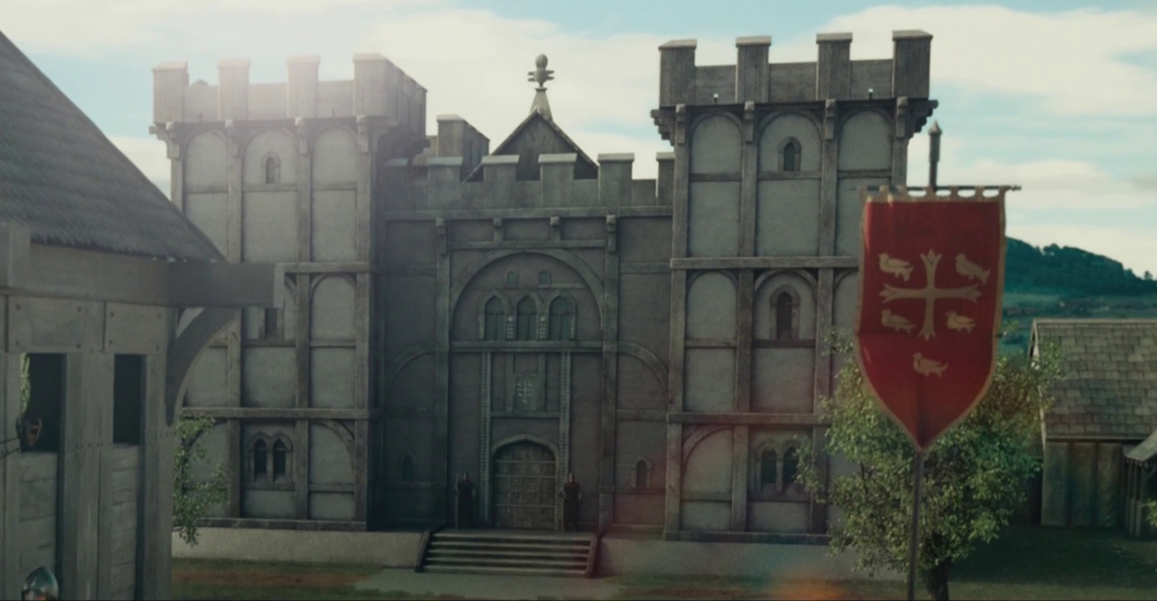 Still frame from King & Conqueror (2025) showing a castle.