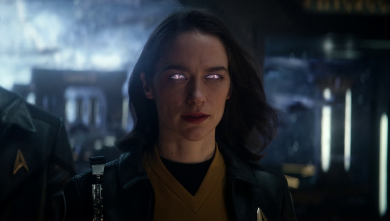 Still frame from Star Trek: Strange New Worlds 3x10 (New Life and New Civilizations) showing Captain Batel's sacrifice.