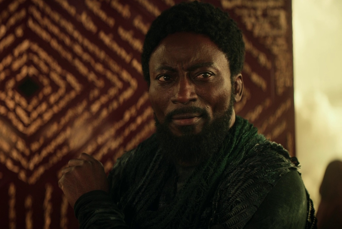 Still frame from Star Trek: Strange New Worlds 3x10 (New Life and New Civilizations) showing Dr M'Benga on the away mission.