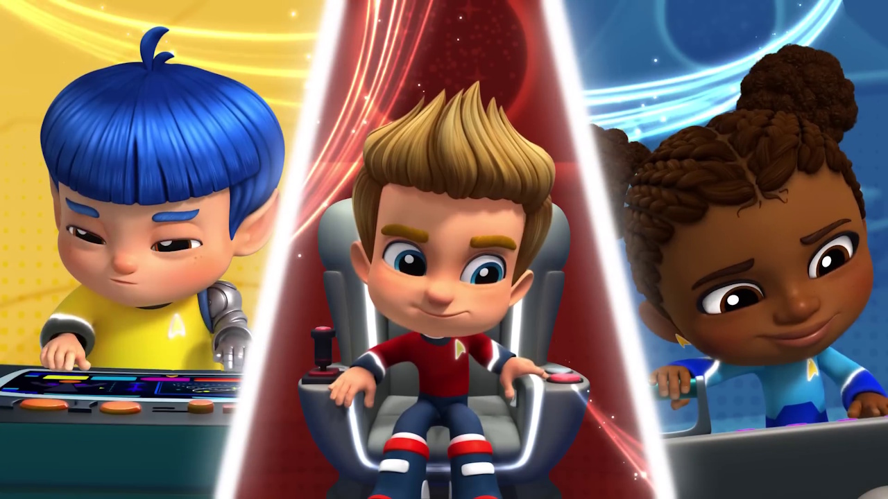 Still frame from Star Trek: Scouts showing the main character trio.