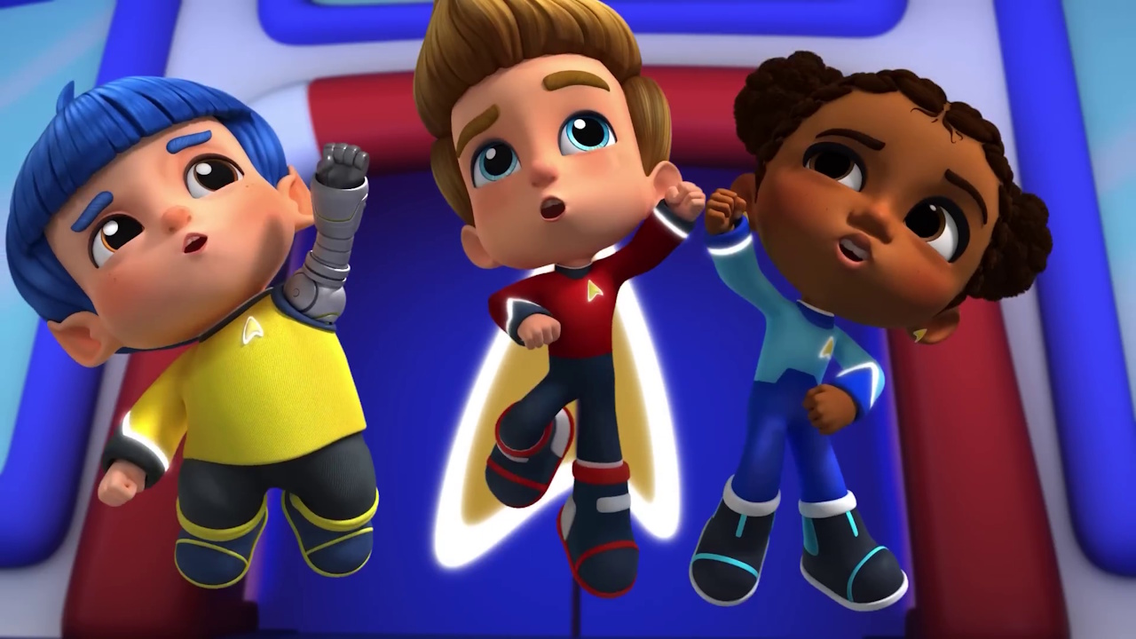 Still frame from Star Trek: Scouts showing the three main characters.