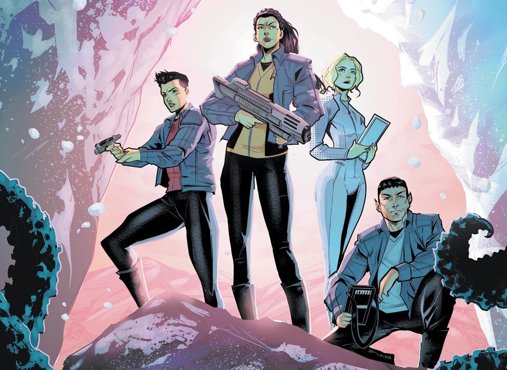 Cropped comic book cover from the Star Trek: Strange New Worlds spin off series.