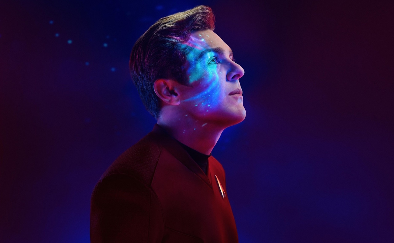 Promo photo for Star Trek: Strange New Worlds showing Scotty.
