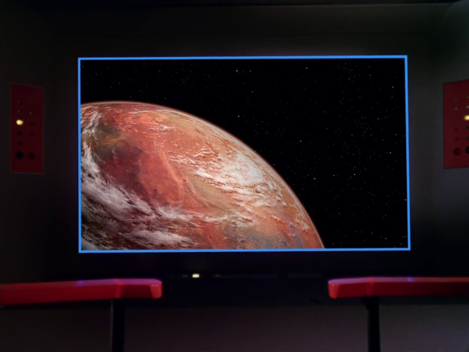 Still frame from Star Trek: The Original Series S01, E01, "The Man Trap," showing the main viewscreen.