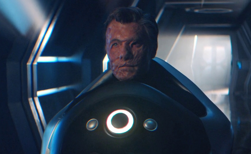 Still frame from Through The Valley Of Shadows showing a vision of Pike's future self.