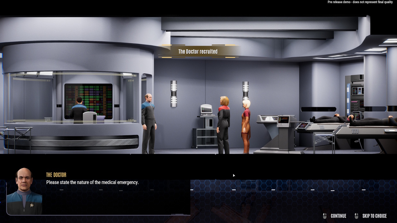 Screenshot of Star Trek: Voyager - Across The Unknown (demo version) showing sickbay.