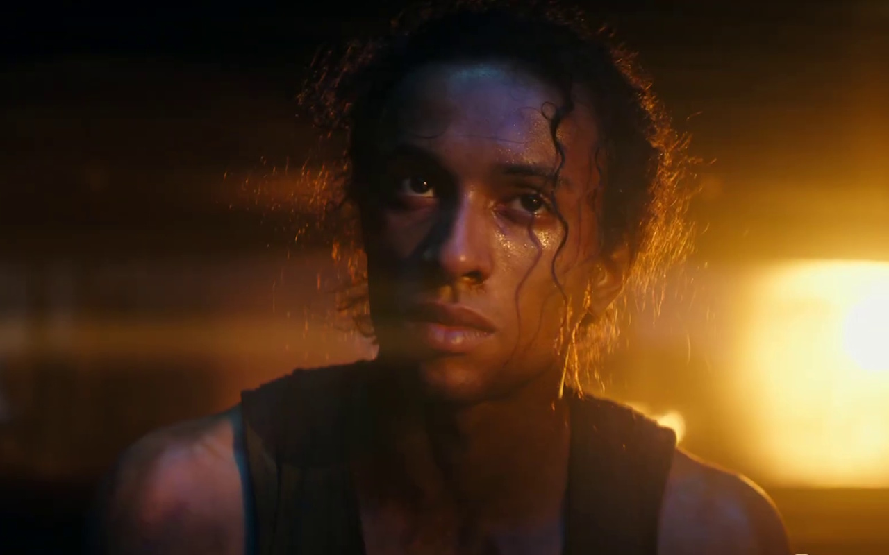 Still frame from the second trailer for Star Trek: Starfleet Academy showing Caleb looking disheveled.