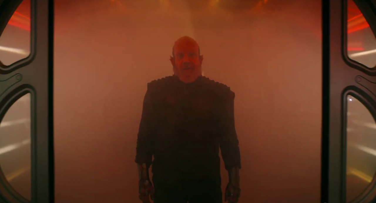 Still frame from the second trailer for Star Trek: Starfleet Academy showing Nus Braka, the main villain.