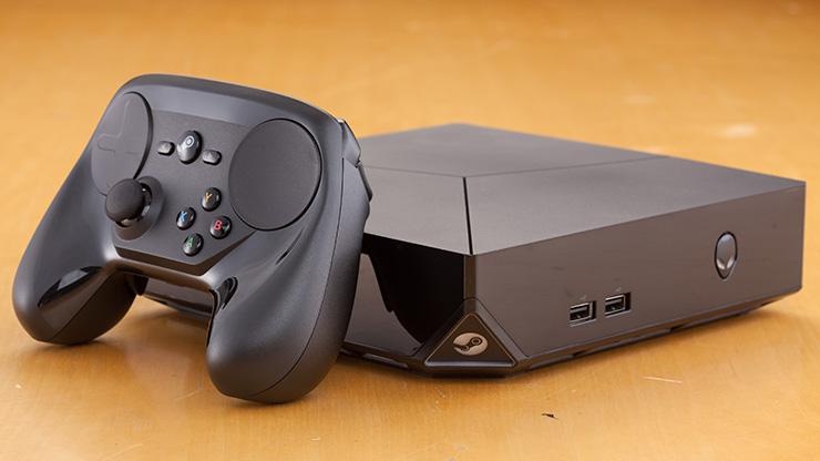 Promo image of the original (2015) Steam Machine and Controller.