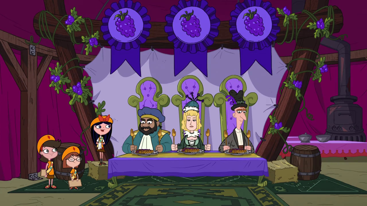 Still frame from Phineas and Ferb Season 5 showing the titular Droogenfest.