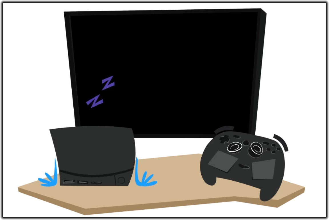 Promo graphic of the Steam Machine and Steam Controller in a cartoon style.