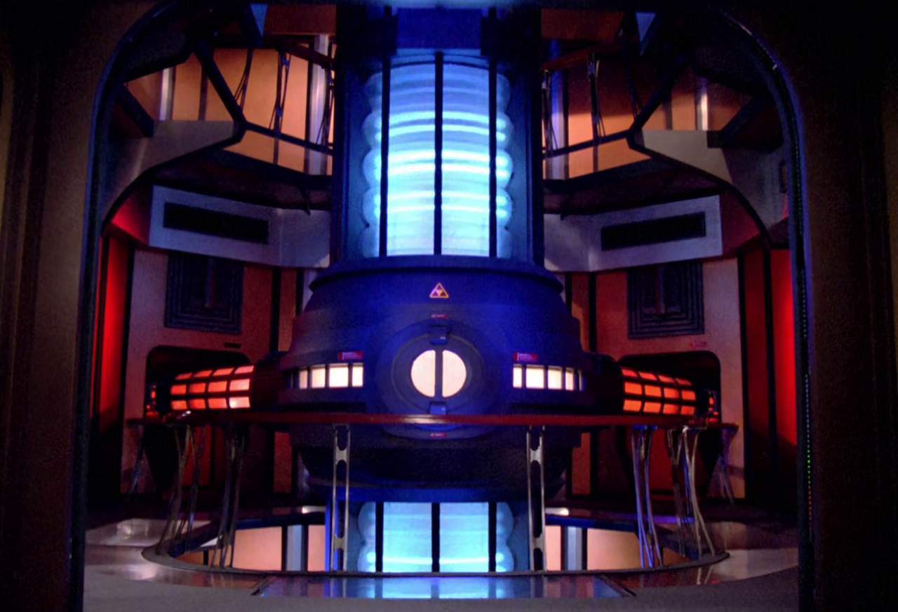 Still frame from Star Trek: The Next Generation showing the warp core.