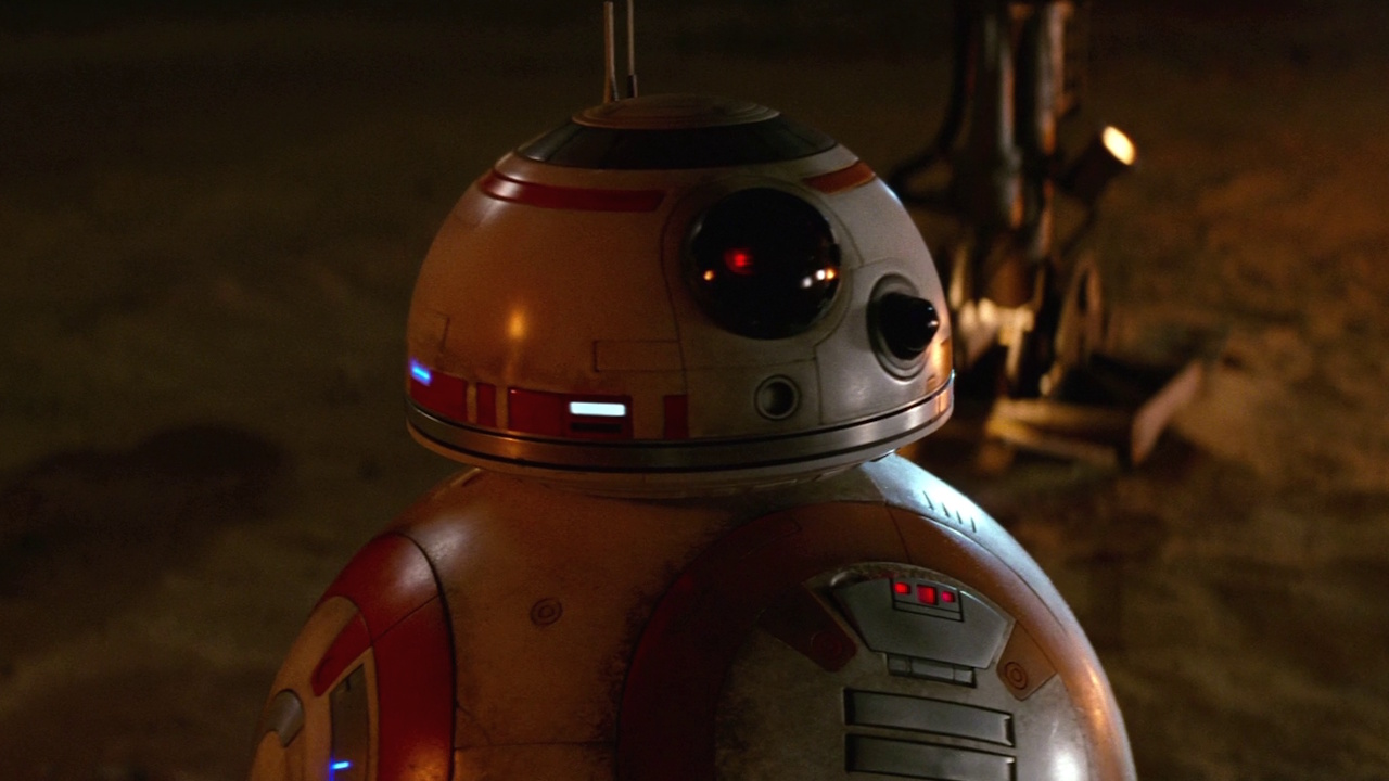 Still frame from Star Wars VII: The Force Awakens (2015) showing BB-8.