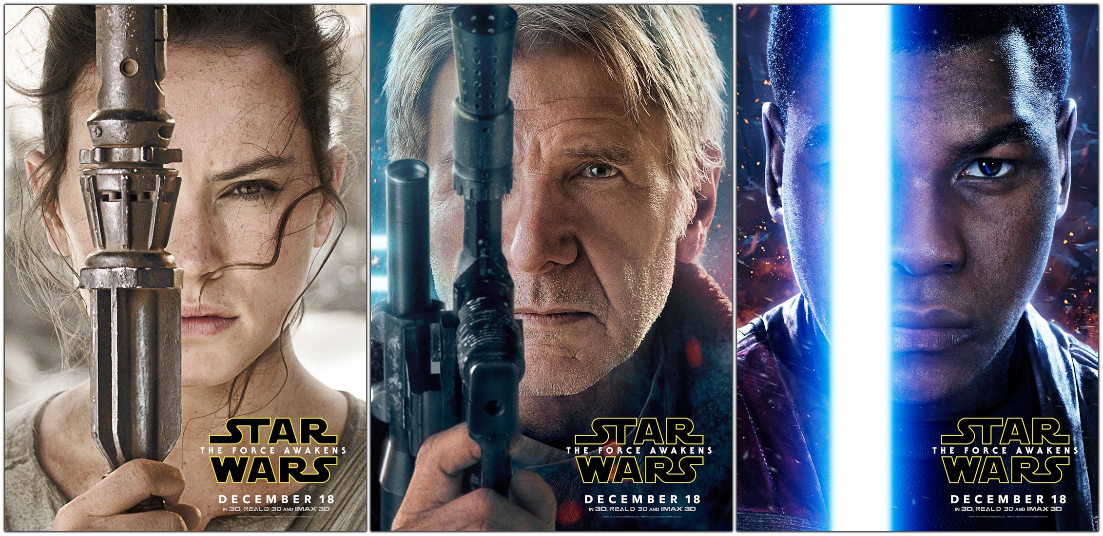 Three promo posters for The Force Awakens (2015)