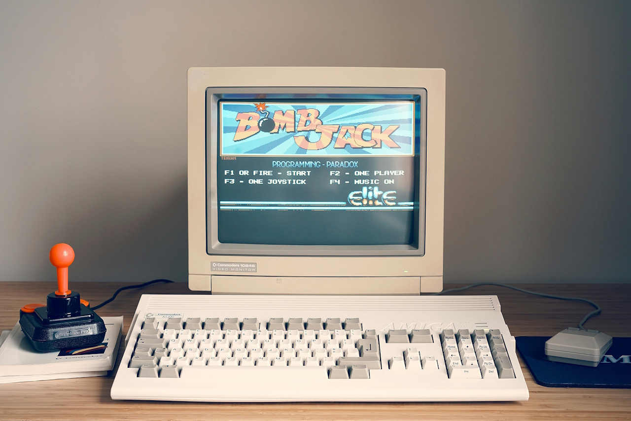 Stock photo of a retro Commodore computer.