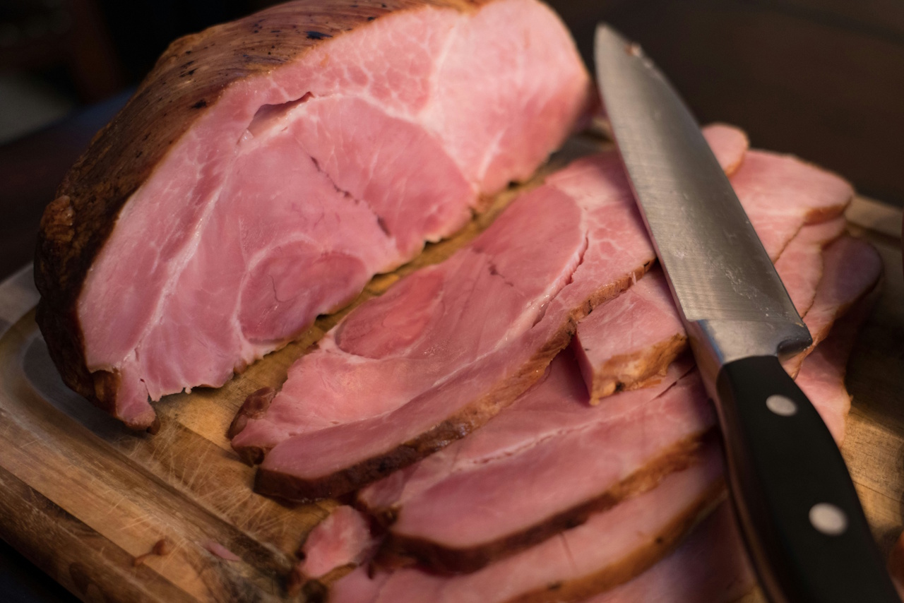 Stock photo of sliced ham.