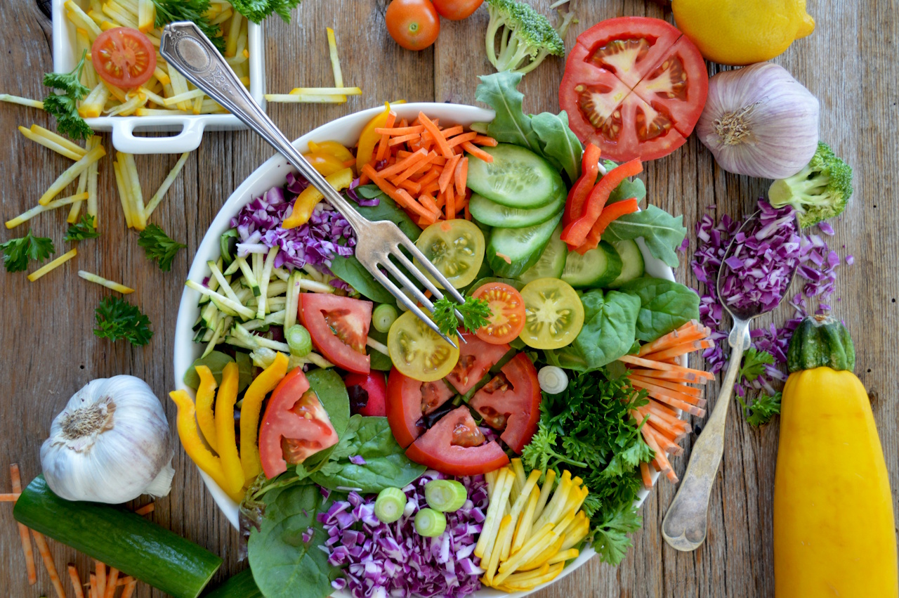 Stock photo of a large salad.