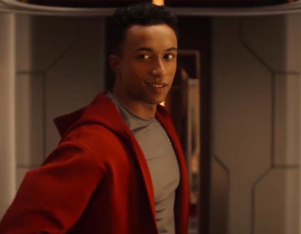 Still frame from a Star Trek: Starfleet Academy promo clip showing Caleb.