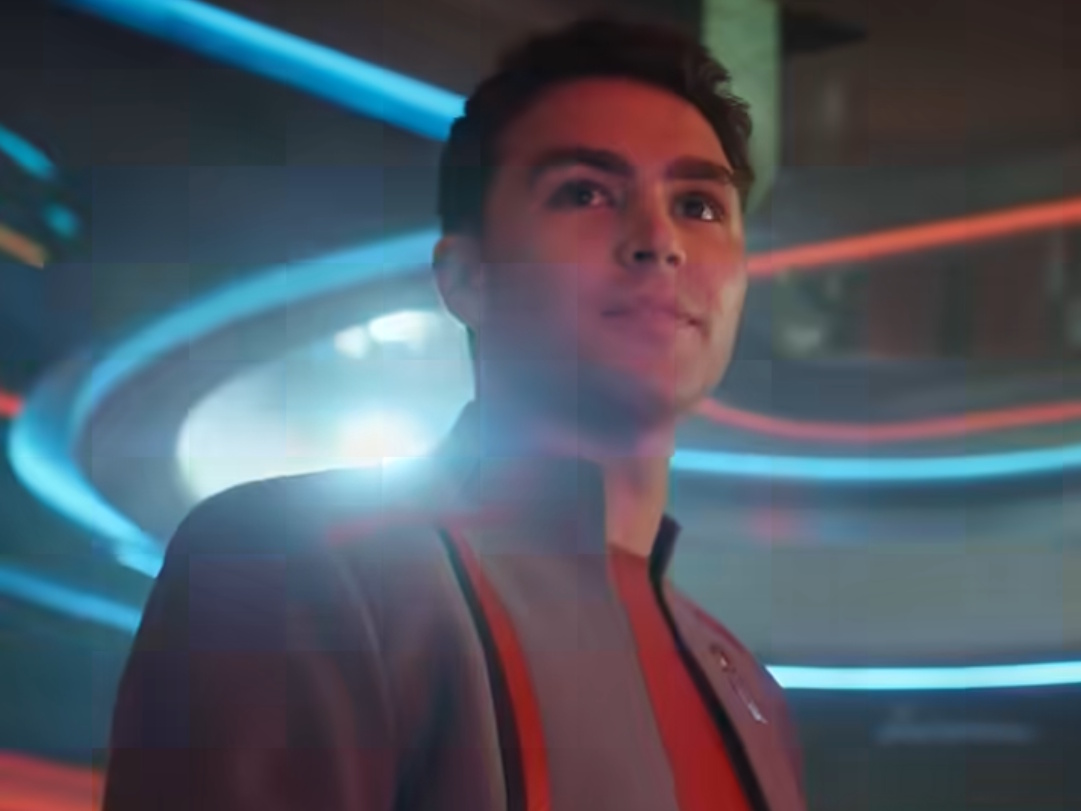 Still frame from a Starfleet Academy promo clip showing Darem.