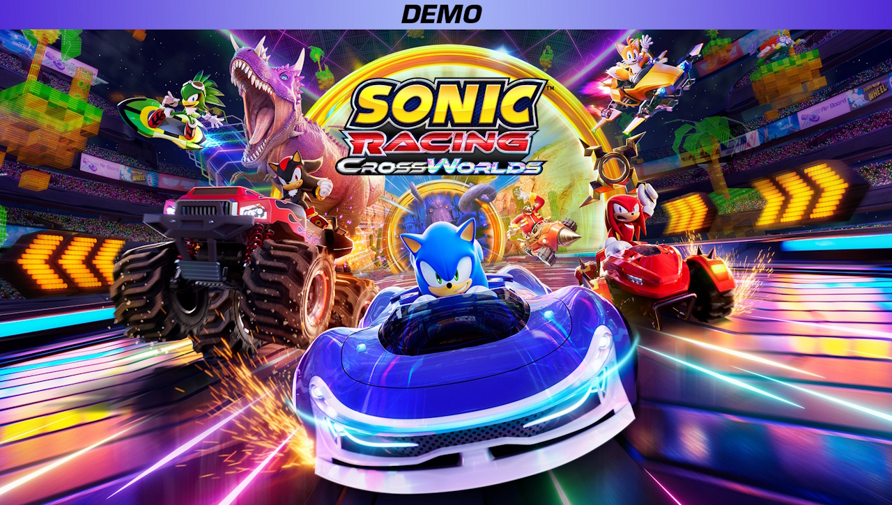 Promo art for Sonic Racing: CrossWorlds showing the demo version.