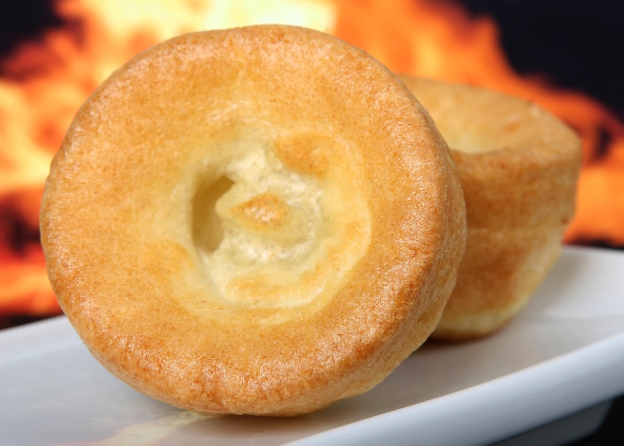 Stock photo of two Yorkshire puddings.
