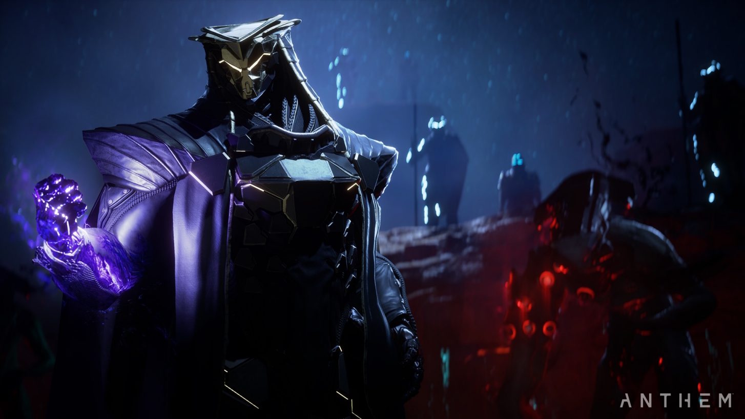 Promo screenshot/art for 2019's Anthem showing a villain.