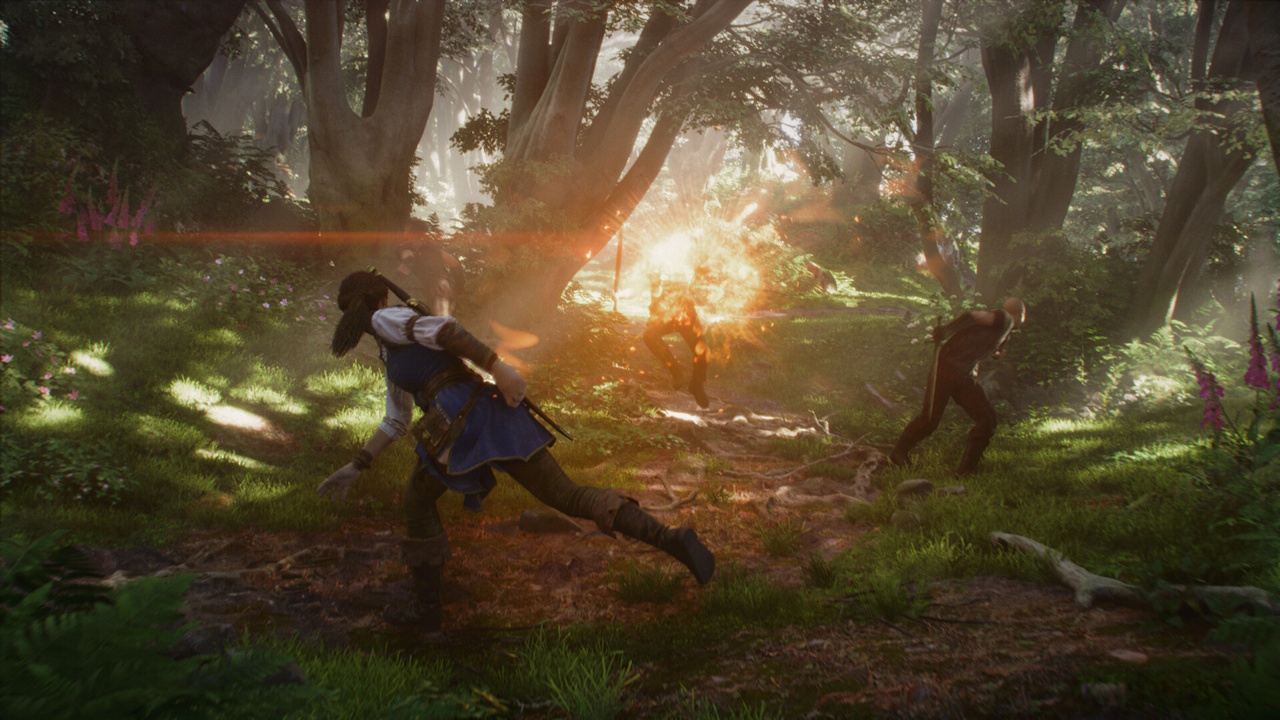 Promotional screenshot of Fable 2026 showing a combat event.