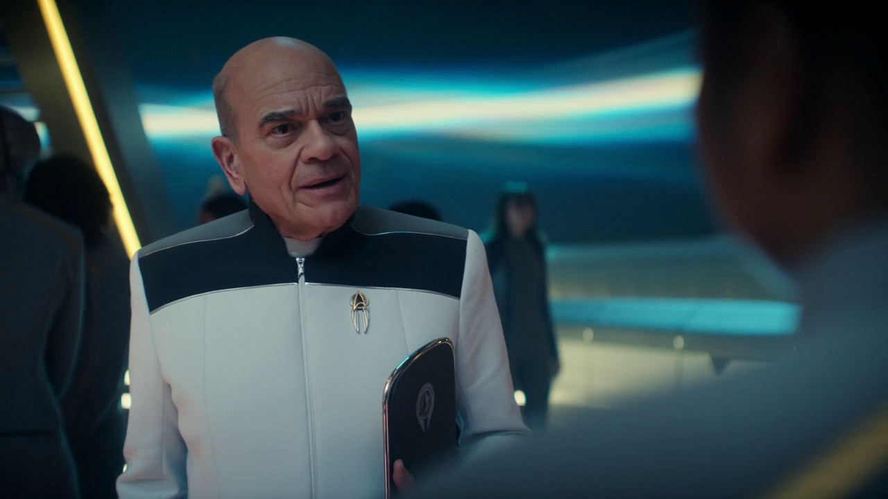 Still frame from Star Trek: Starfleet Academy Season 1 showing the Doctor.