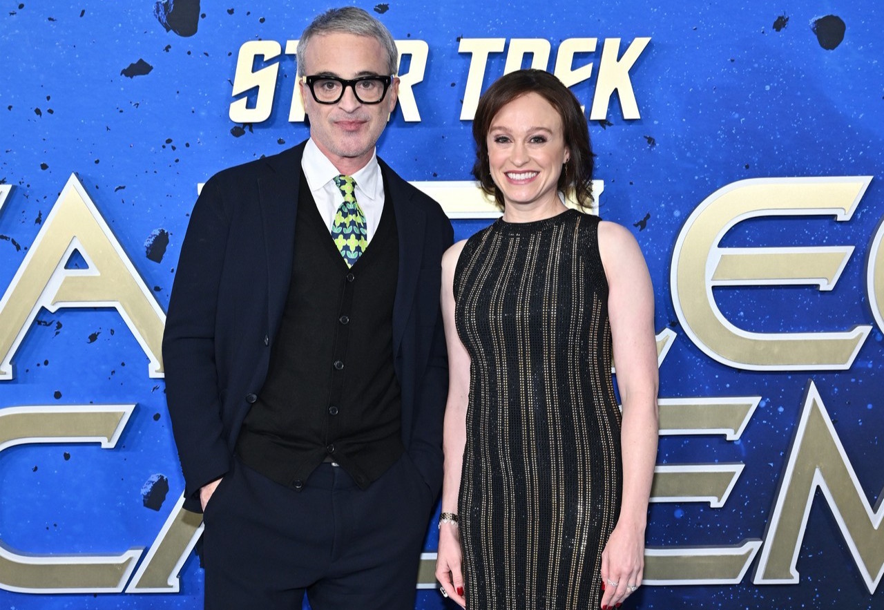 Photo of Alex Kurtzman and Noga Landau at the Star Trek: Starfleet Academy premiere.