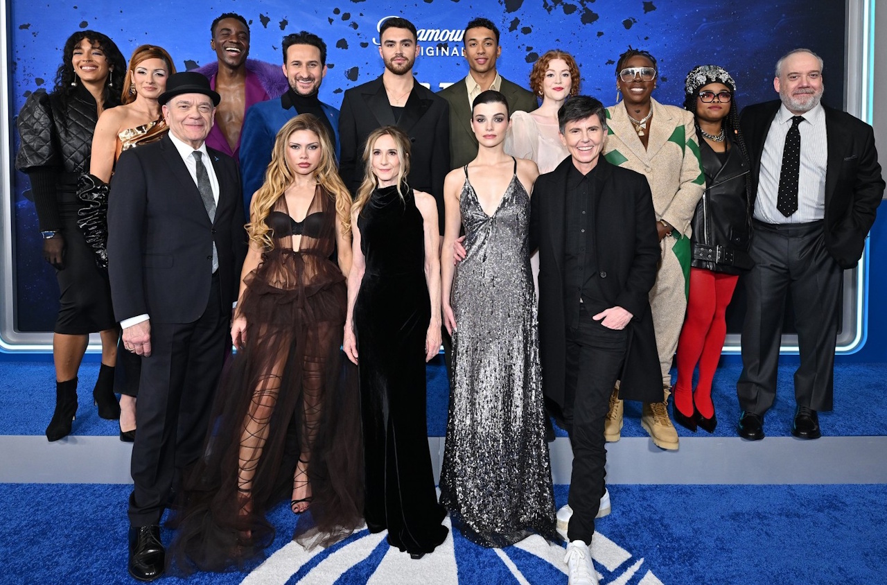 Photo from the Star Trek: Starfleet Academy premiere showing the main cast.