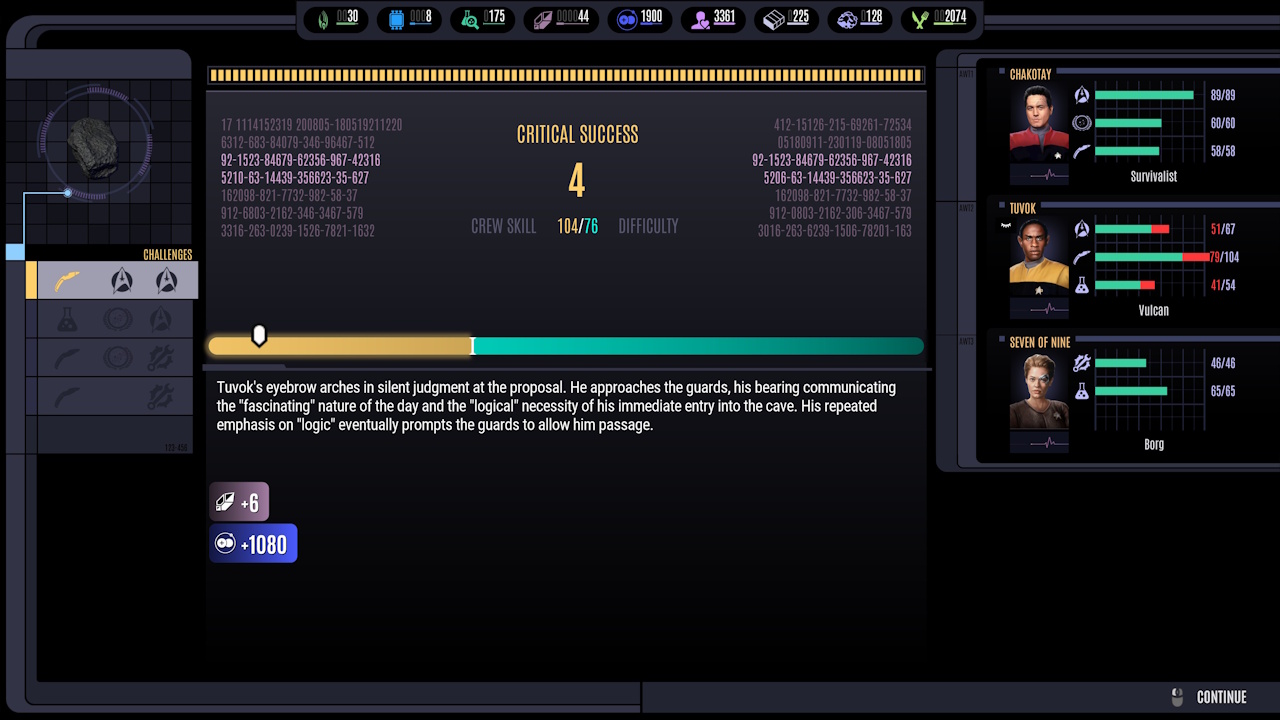 Screenshot of Across The Unknown showing an away mission