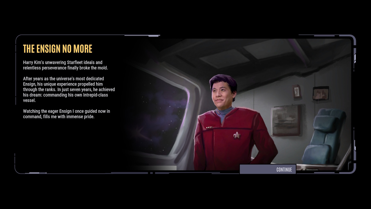 Screenshot of Across The Unknown showing an ending card