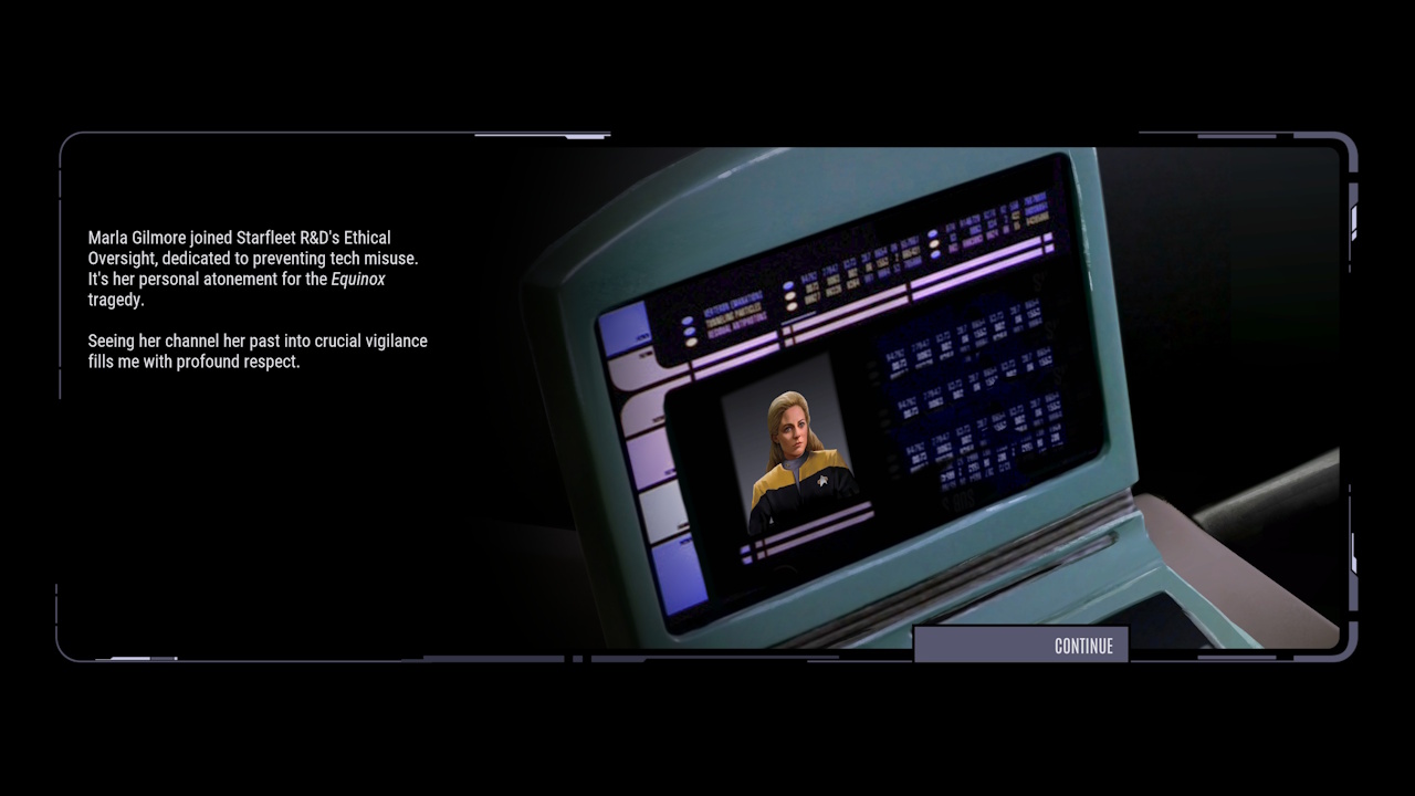 Screenshot of Across The Unknown showing an ending card