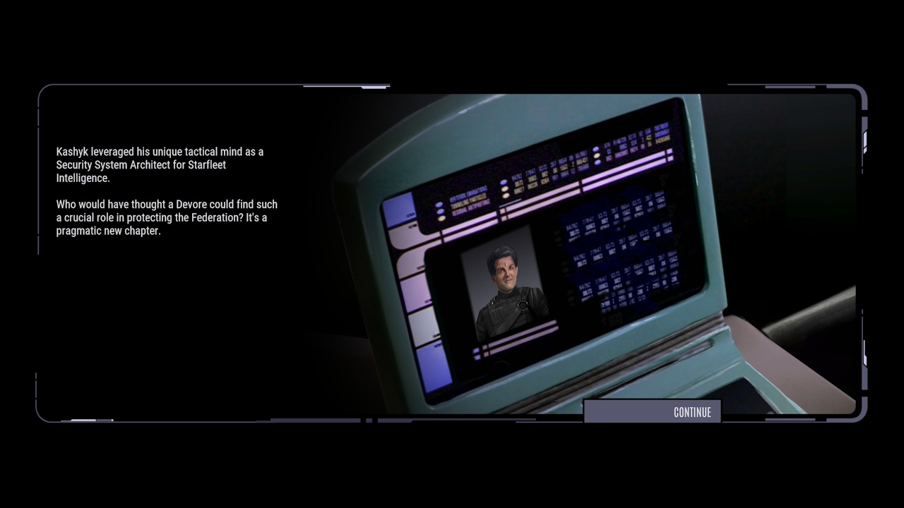 Screenshot of Across The Unknown showing an ending card