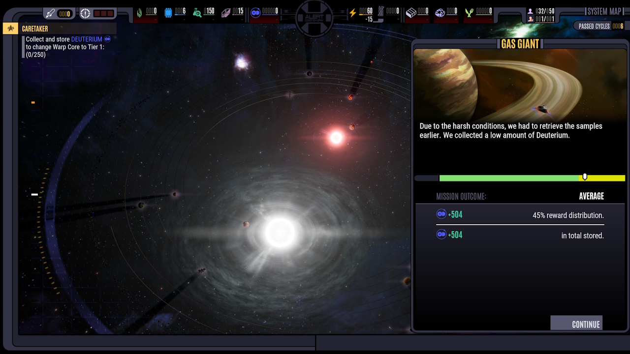 Screenshot of Across The Unknown showing a scan
